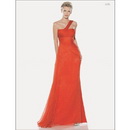 Elastic Woven Satin,Chiffon One Shoulder Oranger Vintage Evening Dresses Floor Length