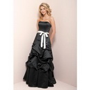 Princess Strapless Floor Length Satin Bridesmaid Dress