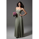 2010 Popular Elegant Sleeveless Handmade Floor Length Bridesmaid Dress
