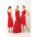 Wholesale - Red One-shoulder Sleeveless Sexy Lover Shaped Floor Length and Knee Length Taffeta Bridesmaid Dress