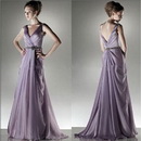 Free Shipping Hot Selling Formal V-neck Ruffle Chiffon Floor Length Evening Dress