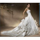 Perfect! Ball Gown Strapless Floor Length Organza Embroidery Wedding Dress for Brides