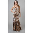 Free Shipping Leopard Sweetheart Neckline Taffeta Gown Floor Length Evening Dress LP09