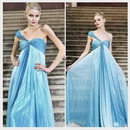 Blue Long Prom Dress Floor Length One-shoulder Are Well Stocked