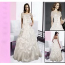 AH1360 Free Shipping Wedding Dress Bridal Gown Short Sleeve Floor Length