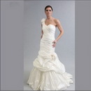 One-shoulder Trumpet Taffeta Floor Length Bridal Gown HL-WD2088
