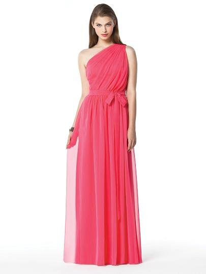 EB0239 2011 Wholesale or Retail Elegant Floor Length One Shoulder Chiffon Bridesmaid Dress New Style
