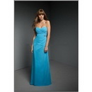 Elegant Blue A-line Sweetheart Chiffon Floor Length Bridesmaid DressB-1108