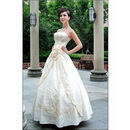 Free Shipping Wholesale Real Photo! Hand Made Admirable Sexy Strapless A-line Floor Length Beaded Romantic Wedding Dress