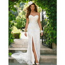 2011 Simple Floor Length Lace Sheath Wedding Dresses, Wedding Gowns