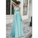 One-shoulder Lady Silk Cocktail Dress C80339 A-line Floor Length Free Shipping