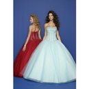 Free Shipping Strapless Embroidery Floor Length Ball Gown Import Satin/gauze Evening Dress/Quinceanera Dress Wholesale/retail