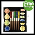 New Free Shipping Family 5 Pair Chopsticks Bowl Table Ware China Kitchen Sets