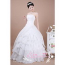 2010 Wedding Dress, Stunning Ball Gown Strapless Floor Length with Embroidery Organza H674edfrt3w