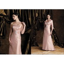A-Line V-neck Floor Length Satin Mother of The Bride Dresses