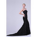 ED42020 Strapless Mermaid Floor Length Design With Embroidered Decoration Evening Dress Cocktail Dress