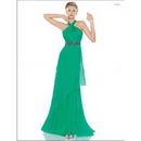 Evening Dresses Chiffon Cocktail Dresses Halter Light Green Bead Floor Length