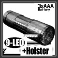 BIG SALE-----------------9 LED Police Torch Flashlight Lamp Light + Holster + Free Shipping + 30 Days Exchange