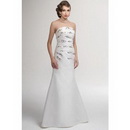 Free Shipping Wholesale Beautiful Sexy Designer Satin Wedding Gown Strapless Floor Length Mermaid Skirt in Lace Up Closure