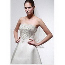 Free Shipping Wedding Dresses A-line Strapless Taffeta With Beading and Embroidery Floor Length