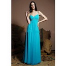 Empire Waist Chiffon Gown Sweetheart Neckline Thin Spaghetti StrapsBridesmaid Dresses Floor Length