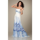 ED72 Free Shipping 2011 Strapless A-Line Floor Length with Flowers Evening Dresses