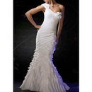 Mermaid Style Different Colors Chiffon Bodice One Shoulder Floor Length Quality Guaranteed+free Shipping