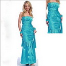Great Quality Taffeta Bridesmaid Dress Gown Floor Length Blue