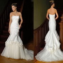 Strapless Neckline Taffeta Floor Length Mermaid Wedding Dress WD004