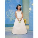Girl Prom A-Line Floor- Length Satin Flower Girls Dress Junior Bridesmaid Dress A-760