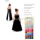 Girl Prom A-Line Floor- Length Satin Flower Girls Dress Junior Bridesmaid Dress A-766