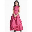 Ball Gown Jewel Floor-length Satin Junior Bridesmaid Dress (WSD0297)
