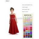 Girl Prom A-Line Floor- Length Satin Flower Girls Dress Junior Bridesmaid Dress A-765