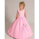 Custom-Made Scoop Necklines Satin Flower Girl Dress Junior Bridesmaid Dress Size :2-14 Years