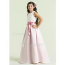 Ball Gown Jewel Floor Length Chiffon Junior Bridesmaid Dress