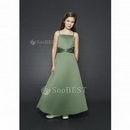 A-line Princess Spaghetti Strap Ruffles Ballerina Satin Junior Bridesmaid Dress