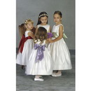 Style(FGD0126) Junior Bridesmaid A-line Round-neck Tea-Length Satin Dress 2010