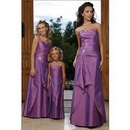 Sweetheart-neckline Beading Ruched Puple Taffeta Formal Bridesmaid Junior Dress MR8466*all Size Color*Free Shipping