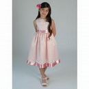 Ball Gown Sleeveless Tea-Length Chiffon Satin Junior Bridesmaid Dress