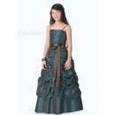 A-line Spaghetti Strap Floor Length Junior Bridesmaid Dress