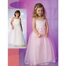 Girl Prom A-Line Floor- Length Satin Flower Girls Dress Junior Bridesmaid Dress A-755