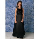 A-line Sleeveless Floor Length Pleated Waist Satin Junior Bridesmaid Dress