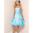 Free Shipping Tea Length Strapless A-Line Junior Bridesmaid Dresses JR05