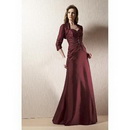 A-Line Strapless Brush Train Satin Mother of The Bride Dresses 2009 Style(MWYN058)
