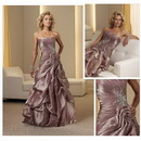 A-line Strapless Organza Floor-length Mother of The Bride Dresses