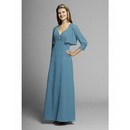 A-Line V-neck Floor- Length Chiffon Mother of The Bride Dresses 2009 Style(MWYN025)