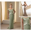 Shealth Off-shoulder Chiffon Taffeta Floor-length Mother of The Bride Dresses
