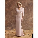 Three-Quarter Ankle-Length Lace Chiffon Satin Mother of The Bride Dress