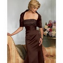A-Line Custom Short.sleeve Wraps Dress Party Gowns Mother of The Bride Dresses 239