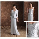 A-line Strapless Chiffon Satin Floor-length Mother of The Bride Dresses